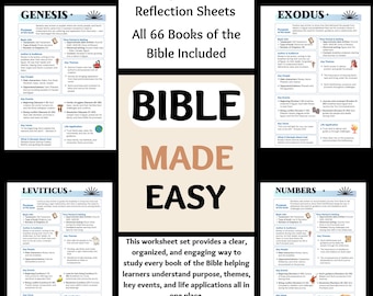 The Bible Made Easy, Bible Study Guide, Bible Breakdown Scripture Bundle,Bible Made Simple, Reflection Journaling Bible Book Chapter Summary