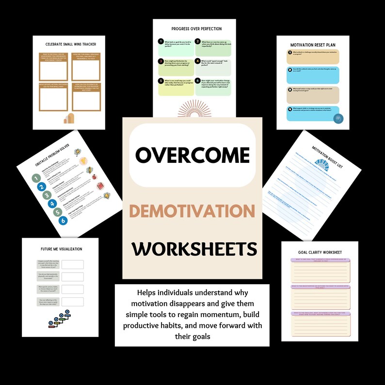 Problem Motivation Exercise Motivation Worksheets Printable PDF Therapy Tool Self-compassion ...