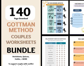 Gottman Method Couples Therapy Worksheets Therapist Workbook Couples Counseling Relationship House Four Horsemen Turn Towards  Love Maps
