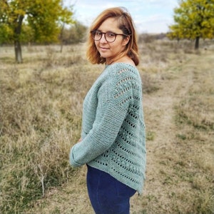 Crochet Pattern >> lace oversized comfy shawl textured low back sweater  >> Anduril Pullover PATTERN