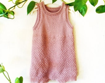 Knitting Pattern >> baby toddler newborn shorts vest textured romper unisex gender neutral > Lil'Sister Romper KNITTING PATTERN