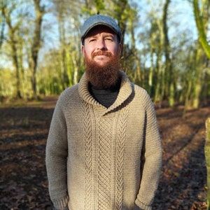 Workwear Jumper CROCHET PATTERN >> fishermans aran sweater mens and women garment cables unisex cowl neck pullover >> PDF pattern