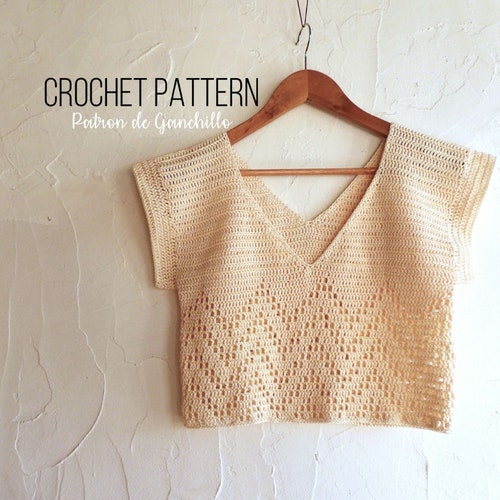 steeg Graag gedaan Zeemeeuw Crochet Pattern Lace Summer Crop Long Top Filet - Etsy