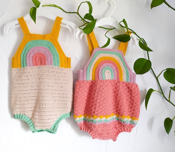 crochet romper dress Paloma Cherry Crochet Baby Romper Cute Baby Romper Ivory / 6M