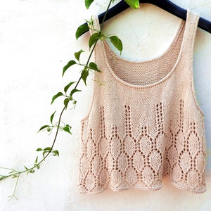 HoiAn Top KNITTING PATTERN &gt;&gt; lace summer crop top summer tunic knitted top tee tank dress &gt;&gt; PDF Pattern