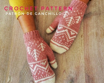 Winter Mountain Mittens Crochet Pattern