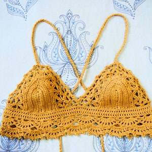 Here Comes the Sun Bralette CROCHET PATTERN bikini top, festival, summer lacy crop top PDF pattern image 6