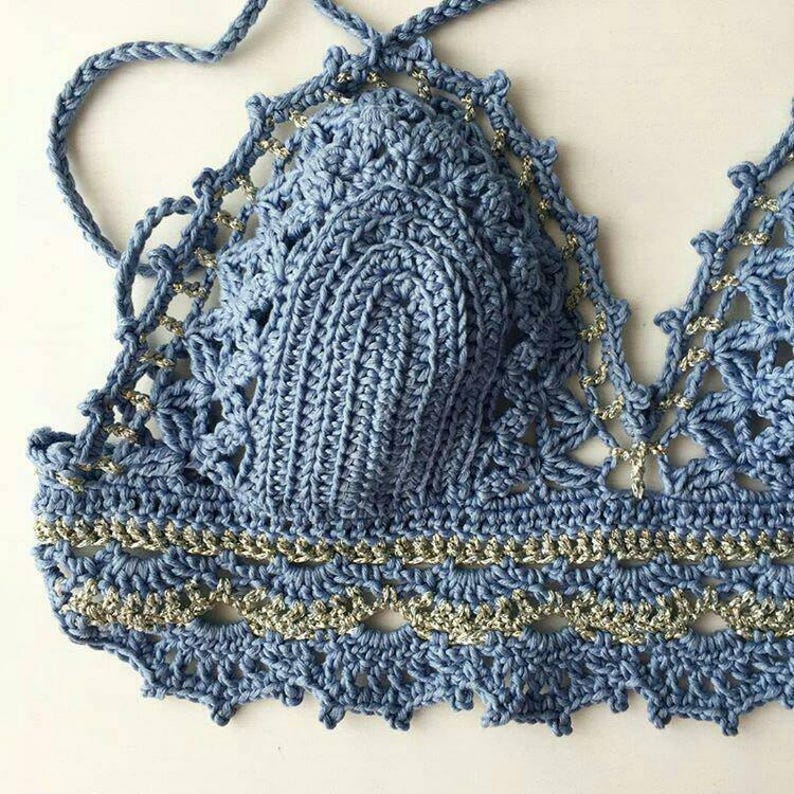 Here Comes the Sun Bralette CROCHET PATTERN bikini top, festival, summer lacy crop top PDF pattern image 5