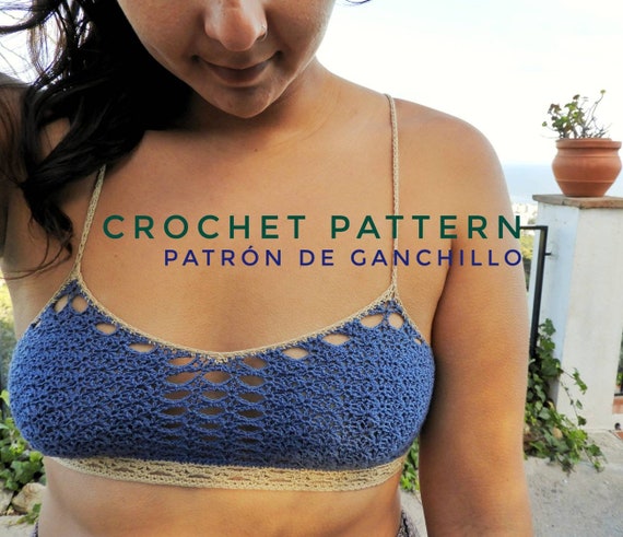 Crochet Pattern Shell Stitch Crochet Bikini Top Bralette Beachwear Swimwear  Bra Shirley Temple Bralette PATTERN 