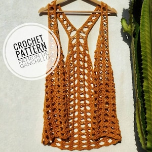 The Wild Vera Vest CROCHET PATTERN >> Boho vest easy crochet pattern long vest razor back lace summer crochet festival vest > > PDF pattern