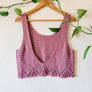 Secret Garden Top Crochet Pattern &gt;&gt; lace summer crop top low back summer tunic top tee tank dress &gt;&gt; pdf PATTERN (digital download)