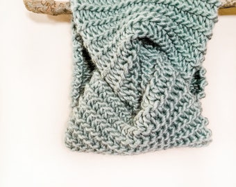 Twisted Cowl CCROCHET PATTERN >> faux garter stitch looks like knitting crochet cowl headband children adults gift >> crochet PDF pattern