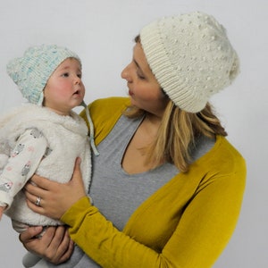 Knitting Pattern knitted knots textures easy slouchy unisex beanie hat tuque for babies children adults Dot Dot Dot Beanie PATTERN image 1