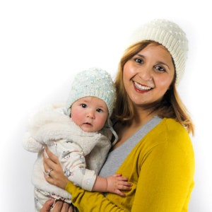 Knitting Pattern knitted knots textures easy slouchy unisex beanie hat tuque for babies children adults Dot Dot Dot Beanie PATTERN image 5