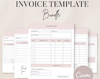 Editable Invoice Template, Small Business Billing (Edit In Canva)