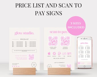 Price List Template, Editable Scan to Pay Template, Small Business ...