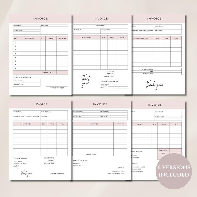 Editable Invoice Template, Small Business Billing (edit in Canva) - Etsy