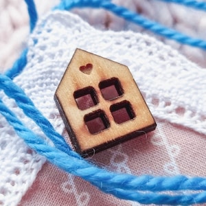 Tiny house buttons | home sweet home | for homemade and handmade items | wooden buttons with window