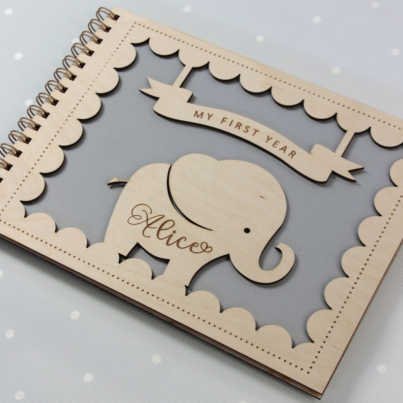 Personalised Wooden Baby Guest Book Memory Book Photo Album Etsy
