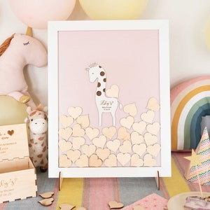Alternative guest book Dropbox Personalised guest book Wooden frame Gift for birthday, baby shower