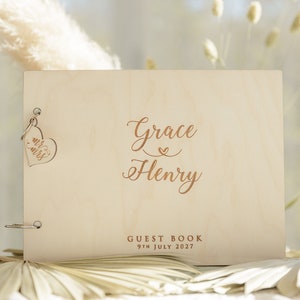 Heart Charm Wedding Guest Book Personalised Photo Album