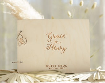 Heart Charm Wedding Guest Book Personalised Photo Album