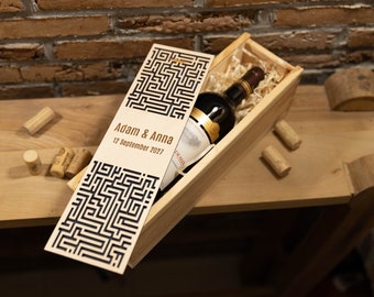 Personalized wine box gift for wedding engraved box gift for him gift for father