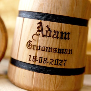 Personalized Wooden Beer Mug Engraved Inscription Birthday Gift, Gift for Father Gift for Him an Idea for a Gift