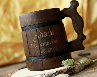 Personalised Gift For Him Wooden Beer Mug Bithday Gift Ideas Gift For A Man Gift For Friend