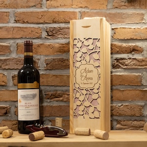 Wooden wine box Personalized gift bridesmaid gift birthday gift anniversary gift engraved box