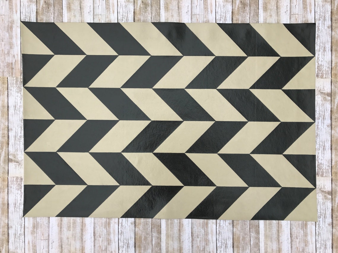 2'x 3' Chevron patrón a cuadros Tela de piso alfombra | Etsy