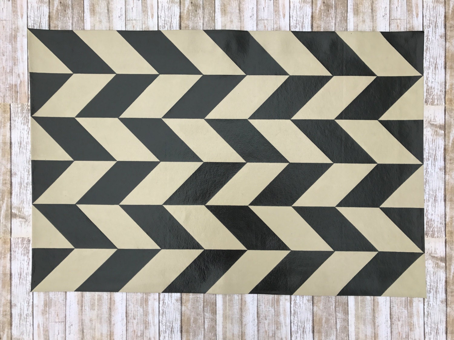 2'x 3' Chevron patrón a cuadros Tela de piso alfombra | Etsy