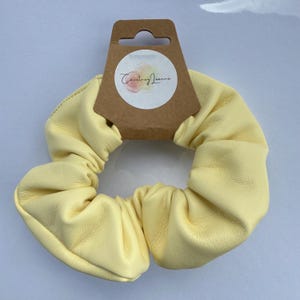 Ultra Soft Vegan Leather Scrunchie, Handmade Pastel Hair Ties