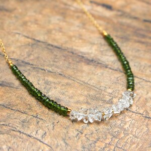 AAA CHROME Diopside HERKIMER Diamond necklace Handmade Necklace aaa Stunning necklace gift Powerful stone Combo Precious stone gift image 2