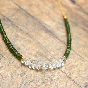 AAA CHROME Diopside HERKIMER Diamond necklace Handmade Necklace aaa Stunning necklace gift Powerful stone Combo Precious stone gift image 3