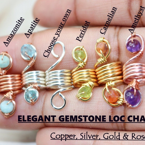 Gemstone Dainty Hair Charms| Elegant braid Accessories| Crystal loc charms| Hair jewelry| Crystal hair Sets| Hair adornments| Loc Jewelry