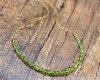 AAA Peridot Necklace| OOAK| Vibrant Peridot| GENUINE Peridot| Handmade Necklace| Heart Chakra Jewelry| Birthstone Necklace| Dainty Gift
