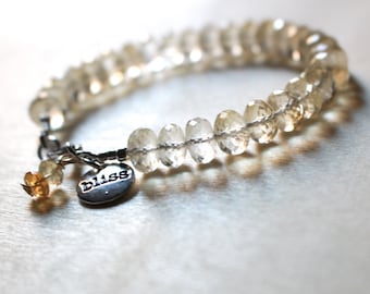 Ombre citrien armband/ statement armband/ Bliss bedelarmband/ citrien armband/ citrien edelsteen/edelsteen armband/armband Cadeau voor haar