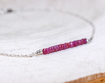 RUBY Anklet| Petite Ruby Anklet Gift| Layering Anklet| Genuine Ruby| Gemstone Anklet| Heart Chakra Energy| Stacking Jewelry| Anniversary