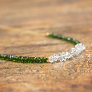 AAA CHROME Diopside HERKIMER Diamond necklace Handmade Necklace aaa Stunning necklace gift Powerful stone Combo Precious stone gift image 4