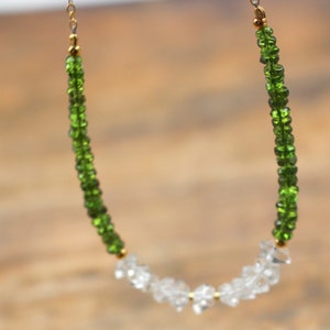 AAA CHROME Diopside HERKIMER Diamond necklace Handmade Necklace aaa Stunning necklace gift Powerful stone Combo Precious stone gift image 6