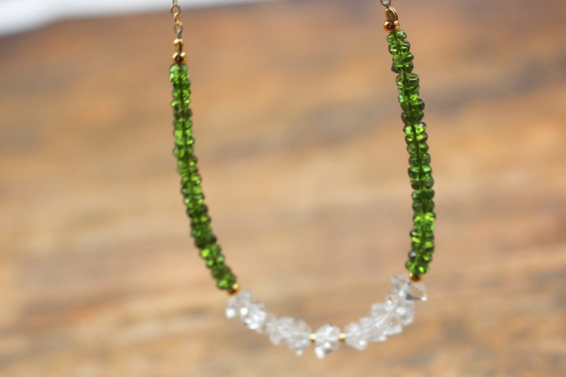 AAA CHROME Diopside HERKIMER Diamond necklace Handmade Necklace aaa Stunning necklace gift Powerful stone Combo Precious stone gift image 6