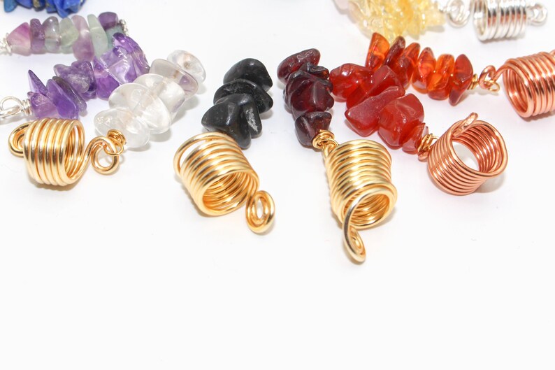 Gemstone Loc Charms Hair Accessories Hair Charms Crystal Etsy