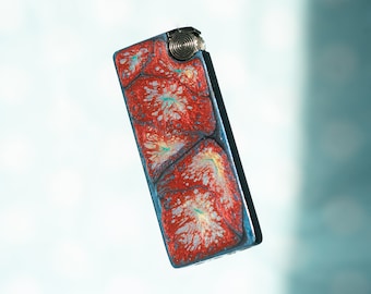 Rectangle Metal Lighter - Navy, Red, Gold