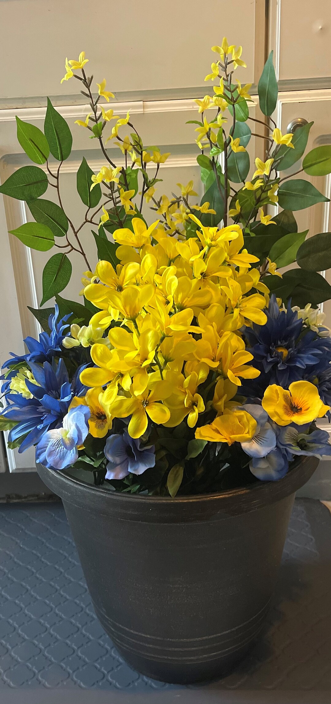 Front Porch Artificial Flower Arrangment Large Pot Etsy