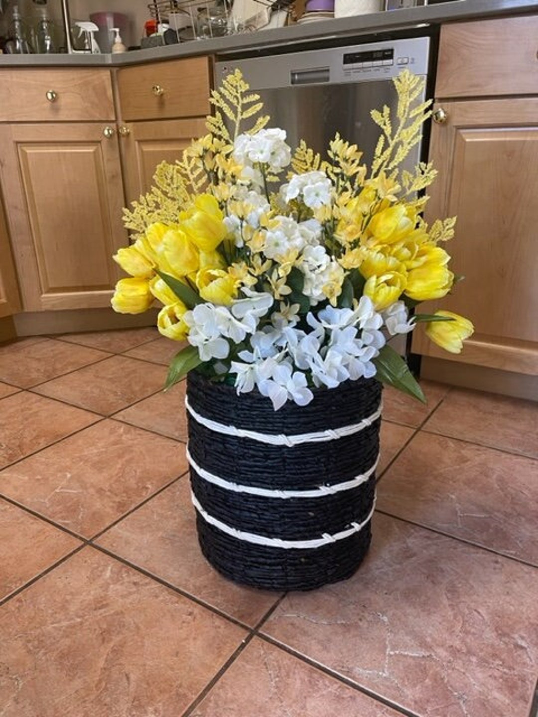 Front Porch Artificial Flower Arrangement Large BASKET Etsy