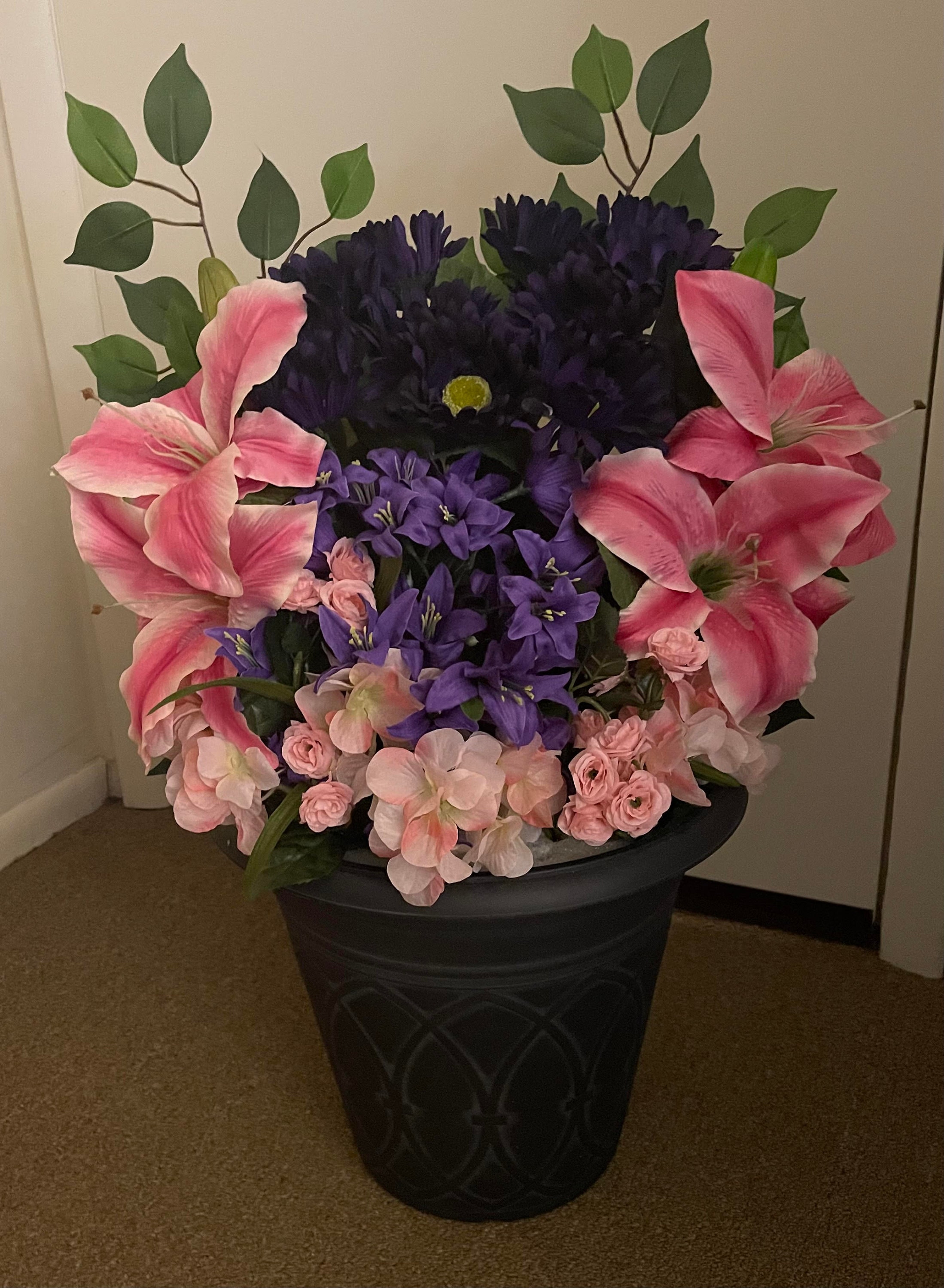 Front Porch Artificial Flower Arrangement Large Pot Etsy