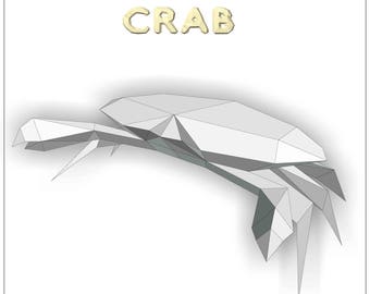 Crab, 3d Paper pet Template, DIY LowPoly Paper Pet Crab