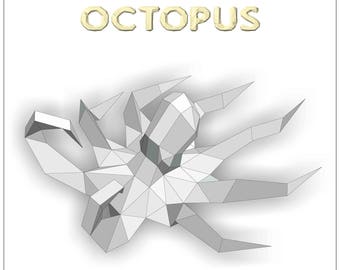 Papercraft Octopus. Printable pdf template