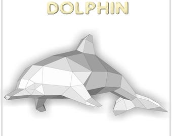 Papercraft PDF dolphins, 3D origami paper craft DIY kit, Hom - Inspire  Uplift